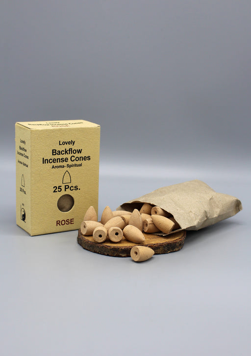 Rose Spiritual Aroma Back Flow Cone Incense - nepacrafts