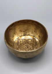 Hindu Om Mandala Etching Gulpa Tibetan Singing Bowl - nepacrafts