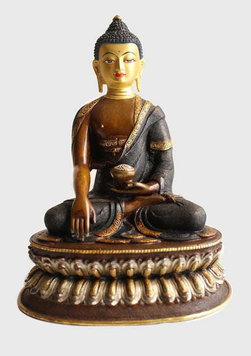 Copper Oxidized Shakyamuni Buddha Statue of 8.6" High, MST364 - nepacrafts