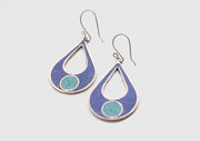 Inlaid Water Drop White Metal Earrings - nepacrafts