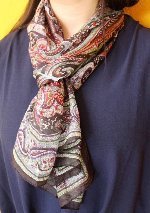 Elegant and Fashionable Flower Printed Silk Summer Scarves - nepacrafts