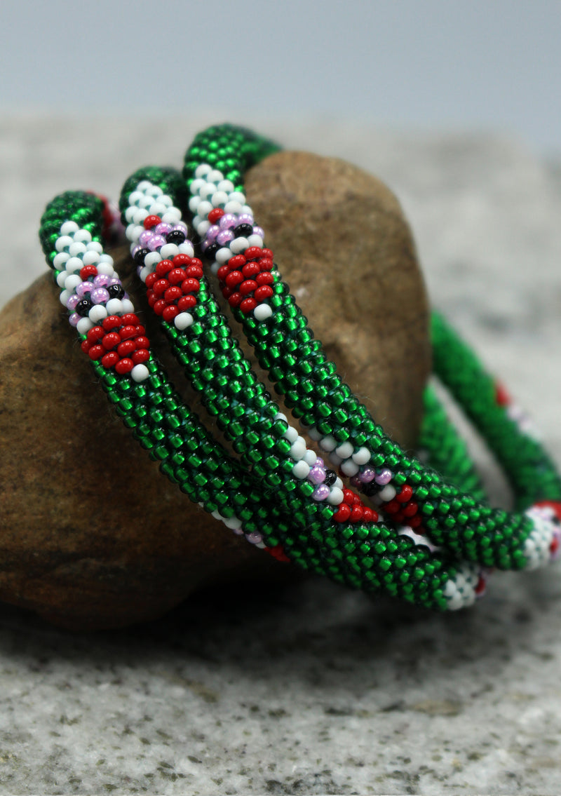 Santa Claus Christmas Roll On Beads Bracelet
