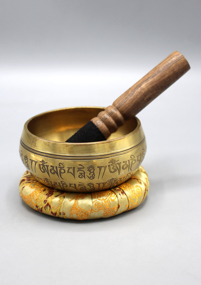 Tibetan Endless Knot Mandala Carving Singing Bowl
