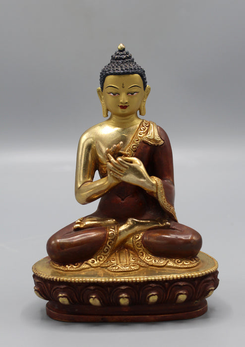 Gold Plated Vairochana Buddha Statue 5.5" H