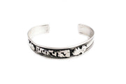 Tibetan OM Mani Adjustable White Metal Bracelet - nepacrafts