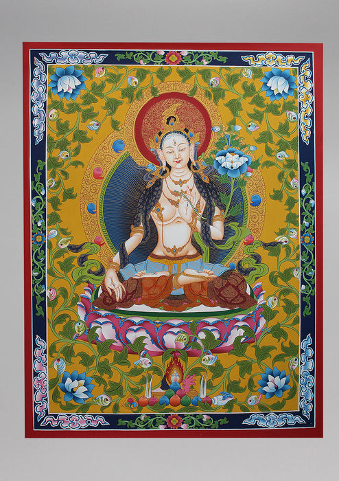 White Tara-Female Boddhisattva Goddess Thangka Painting