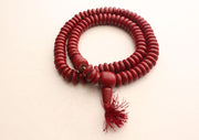 Faux Coral Flat Beads Mala for Prayer and Meditation - nepacrafts