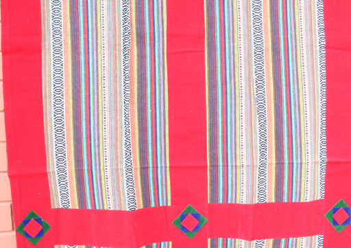 Handmade Thick Multicolor Bhutanese Woven Fabric Cotton Door Curtain - nepacrafts
