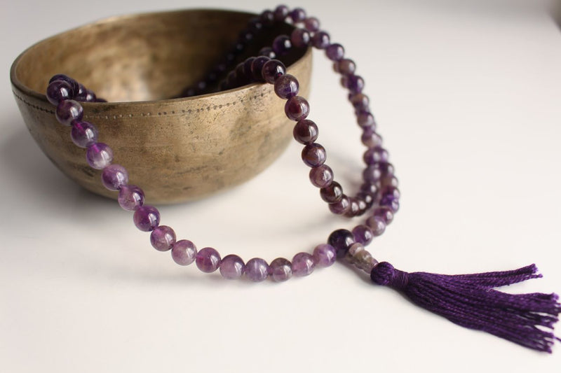 Amethyst Gemstone Tassel Mala
