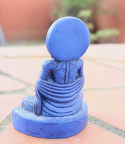 Lapis Toned Emaciated Meditating Buddha Resin Statue RST014BL - nepacrafts