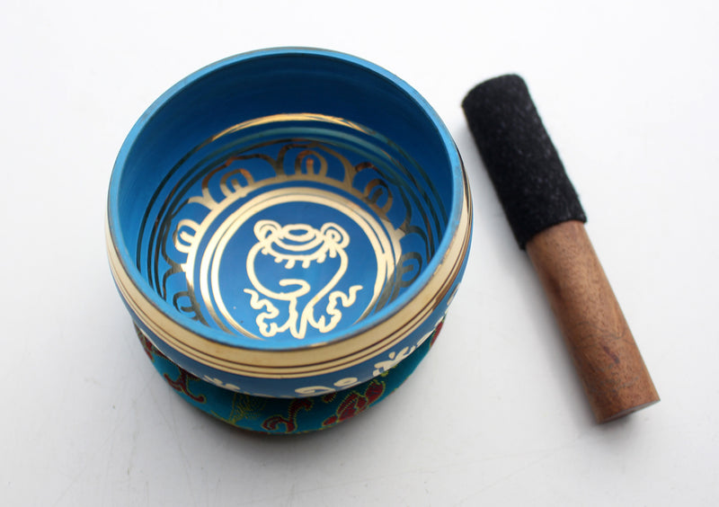 Auspicious Symbol Conch Painted Singing Bowl 3.5" - nepacrafts