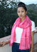 Lord Krishna Printed Pink Cotton Shawl From Nepal - nepacrafts
