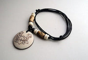 Lotus Bone Pendant Necklace - nepacrafts