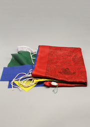 Windhorse and Tibetan Deities Printed Large Vertical Prayer Flags - nepacrafts