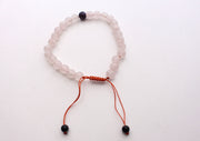 Adjustable Rose Quartz Men's Wrist Mala With Amethyst - nepacrafts