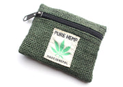 Natural and Eco Friendly Hemp Coin Zipper Pouch, Earthy Hemp Coin Purse - nepacrafts