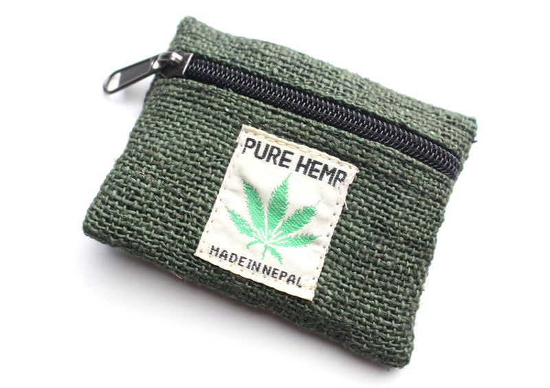 Natural and Eco Friendly Hemp Coin Zipper Pouch, Earthy Hemp Coin Purse - nepacrafts
