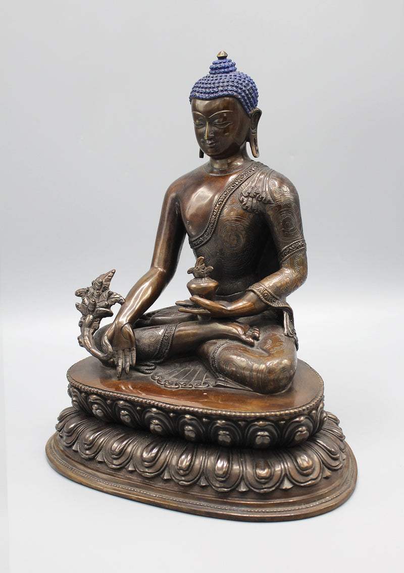 Copper Oxidized Healing Medicine Buddha Statue