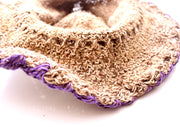 Hemp Hat with Purple Lining, Earthy Travel Hat, Hemp Tourist Hat HC003 - nepacrafts