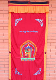 Heavy Embroidered Tibetan Kalachakra Door Curtain - nepacrafts