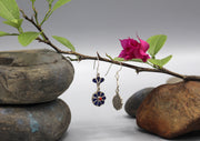 Lapis Flower Shaped Sterling Silver Earrings - nepacrafts