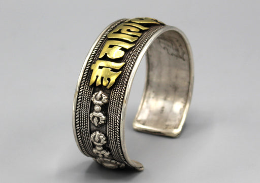 Om Mani Padhme Hum Sterling Silver Bracelet - nepacrafts