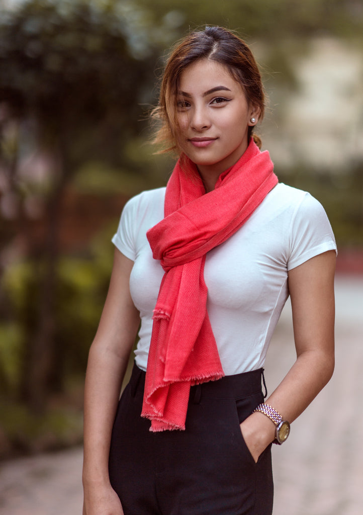 Pure Pashmina Shawl-Royal Pink - nepacrafts