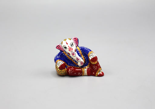 Resting Ganesha Mini Hand Painted Statue - nepacrafts