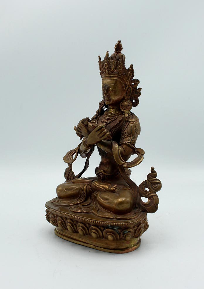 Copper Bodhisattva Vajrasattva Statue 8.5"