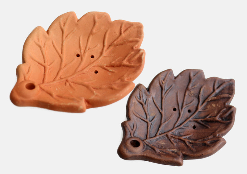 Leaf Shaped Handmade Clay Incense Burner - nepacrafts