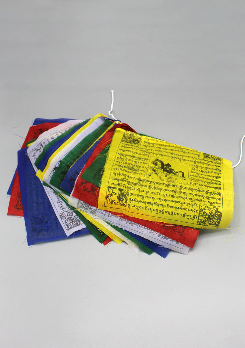 25 Sheets of Polyester Windhorse Prayer Flags, Tibetan Lungta