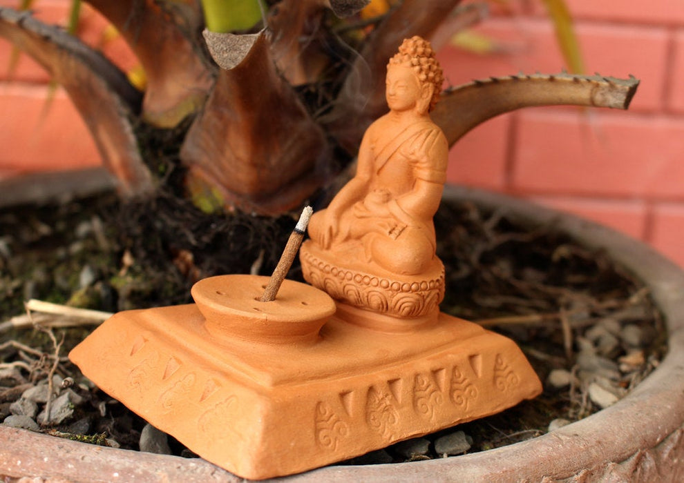 Meditating Buddha Incense Burner - nepacrafts