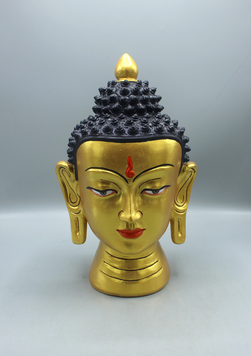 Hand-Painted Clay Buddha Head Large