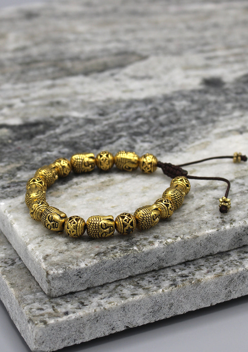 Brass Buddha Head Fine Carving Bracelet - nepacrafts