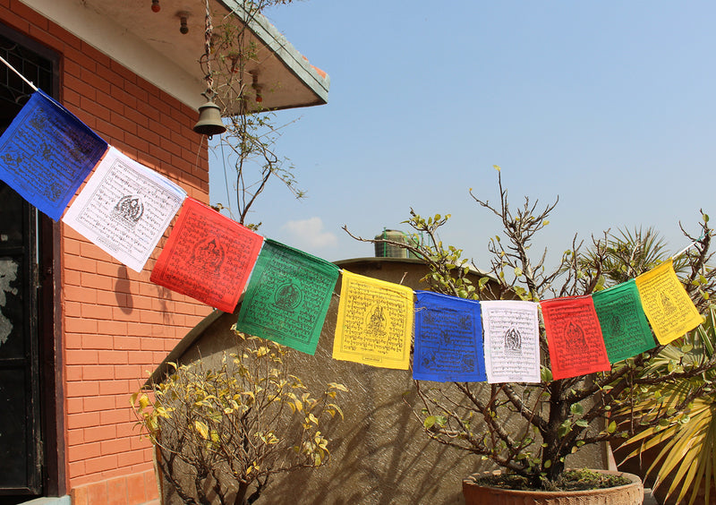Divine Blessings Fine Cotton Tibetan Prayer Flags 5 Roll Mini Pack