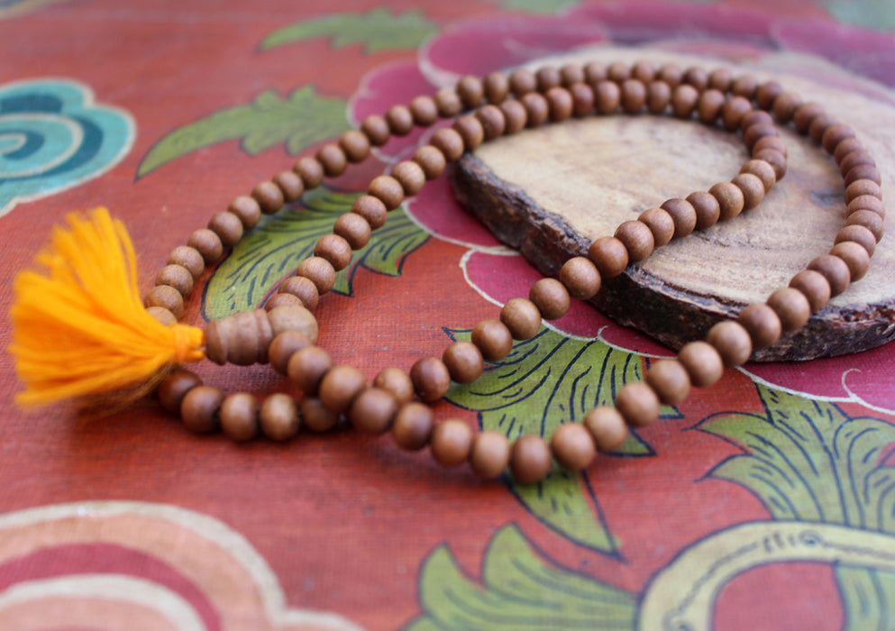 108 Beads Sandalwood Japa Mala for Meditation - nepacrafts