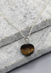Tiger Eye Heart Shape Pendant - nepacrafts