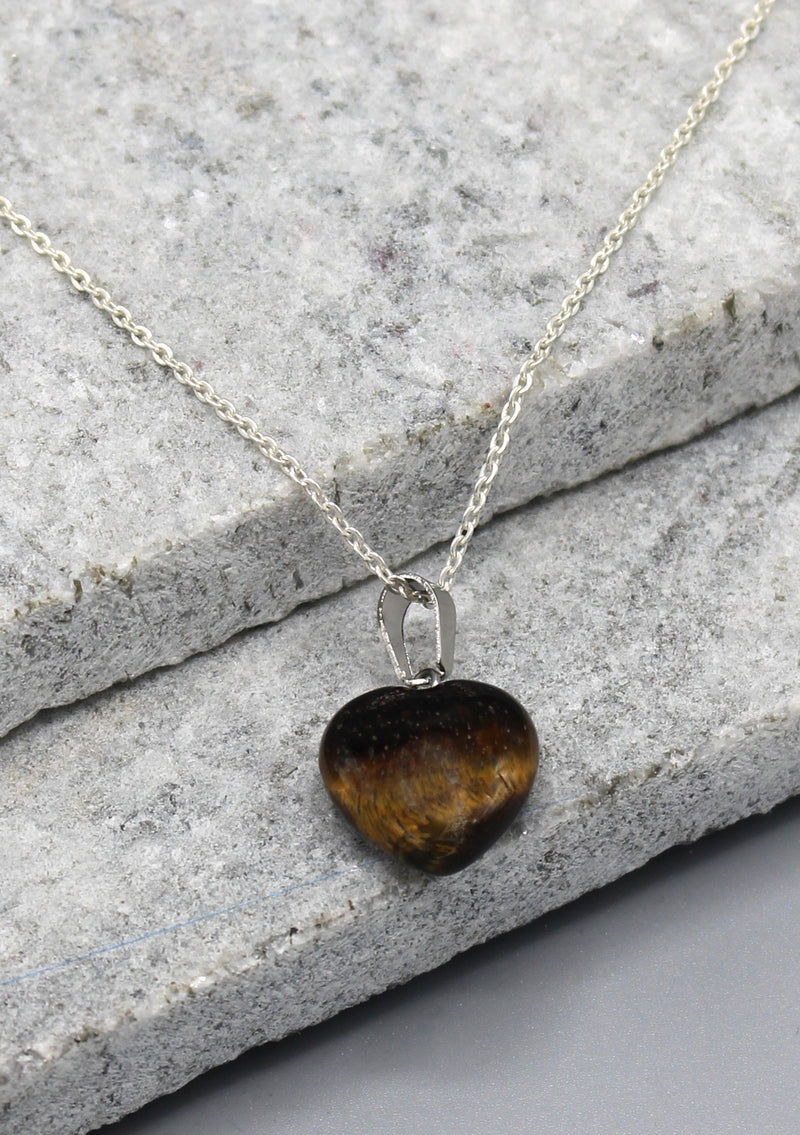 Tiger Eye Heart Shape Pendant - nepacrafts