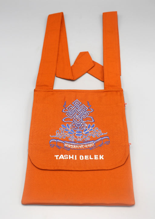 Cotton Side Carry Tashi Delek Embroidery Bag - nepacrafts