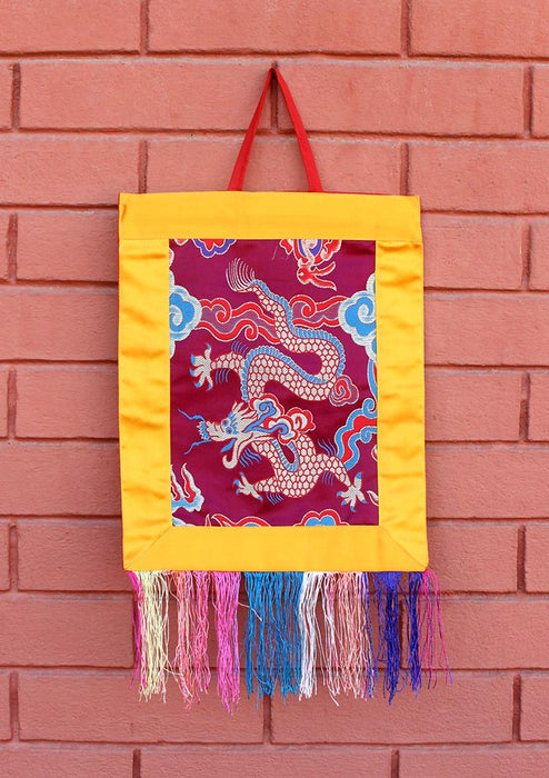 Dragon Embriodered Purple Wall Hanging Banner