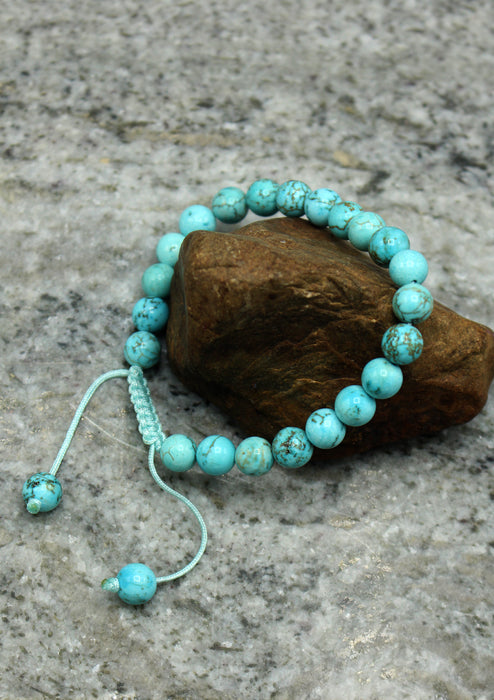 Turquoise Beads Tibetan Wrist Mala Adjustable