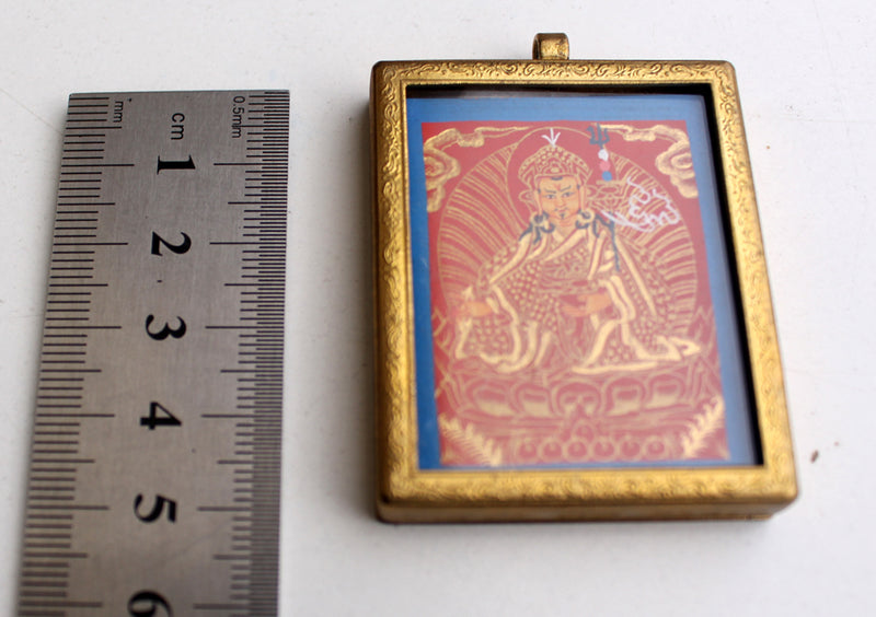 Guru Padhmasambhava Mini Thangka Amulet Pendant - nepacrafts
