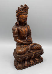 Tibetan Buddhist Aparamita Wooden Carving Statue - nepacrafts