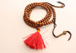 Sandalwood Beads Prayer Mala with Mini Brass Endless Knot Counter - nepacrafts