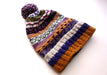 Hand Knit 100% Woolen Yellow, Blue and Pink Multicolored Sherpa Pom Pom Beanie - nepacrafts