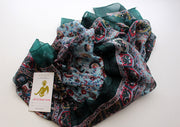 Summer Silk Square Scarves Printed with Colorful Pattern - nepacrafts