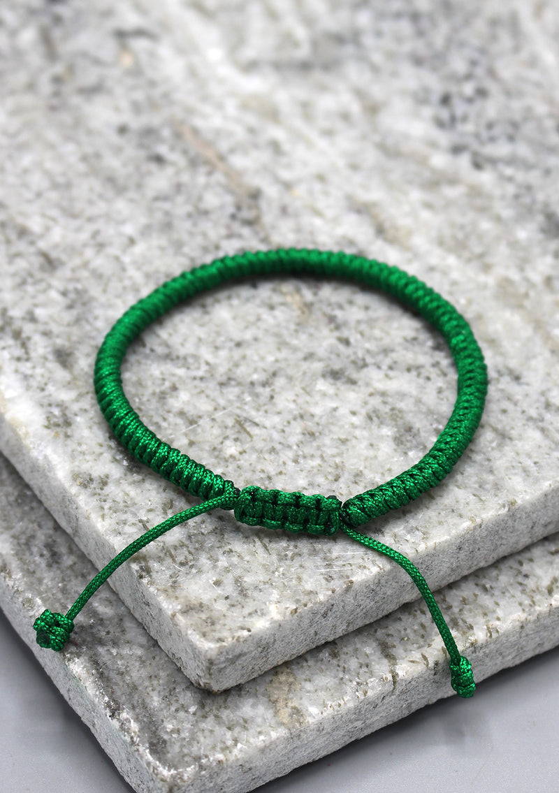 Handmade Green Lucky Knots Protection Bracelet