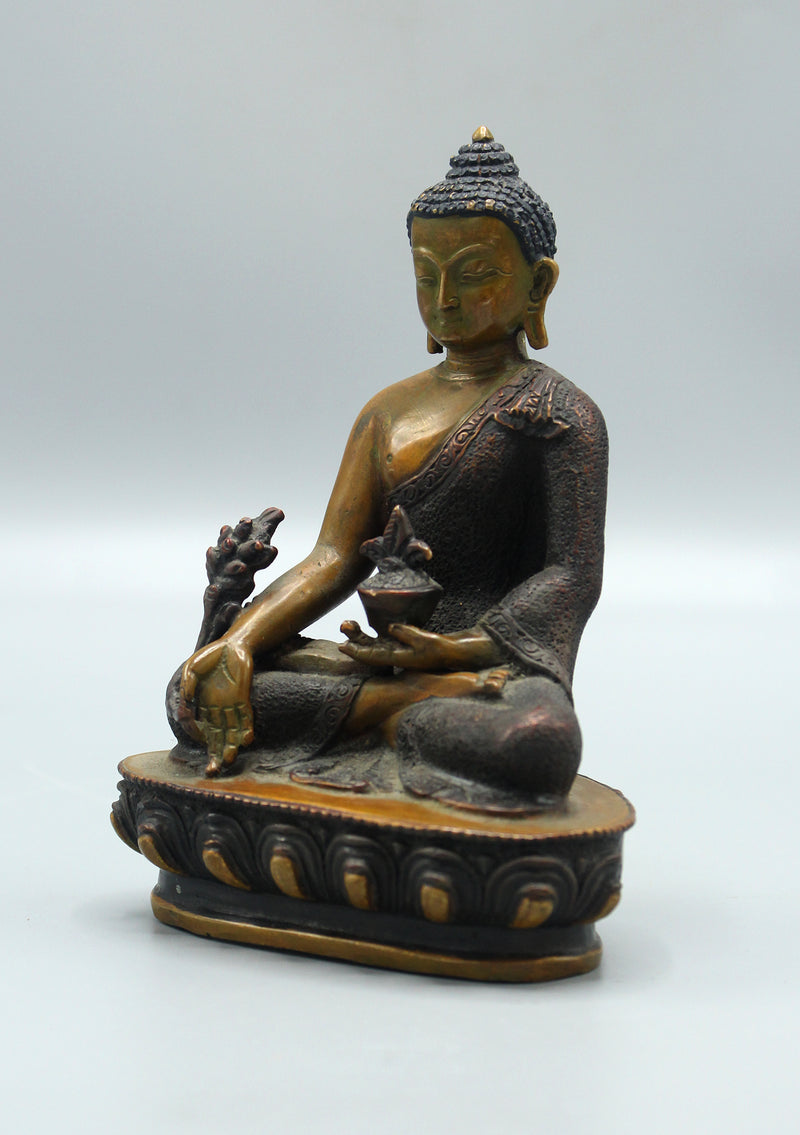Healing Medicine Buddha Copper Statue 5.5"