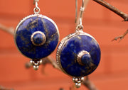 Elegant Lapis Lazuli Silver Sterling Earrings - nepacrafts