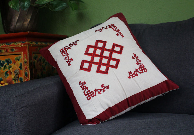 Endless Knot Cotton Pillow Covers - nepacrafts